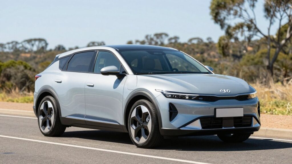 Kia EV5 electric SUV on an Australian road.