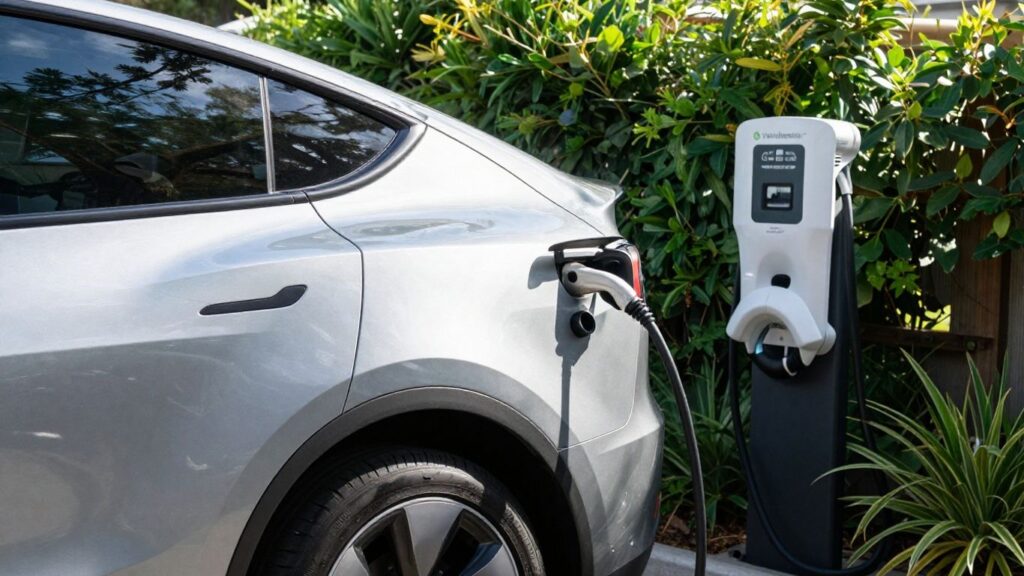 EV charging at a home in Australia.