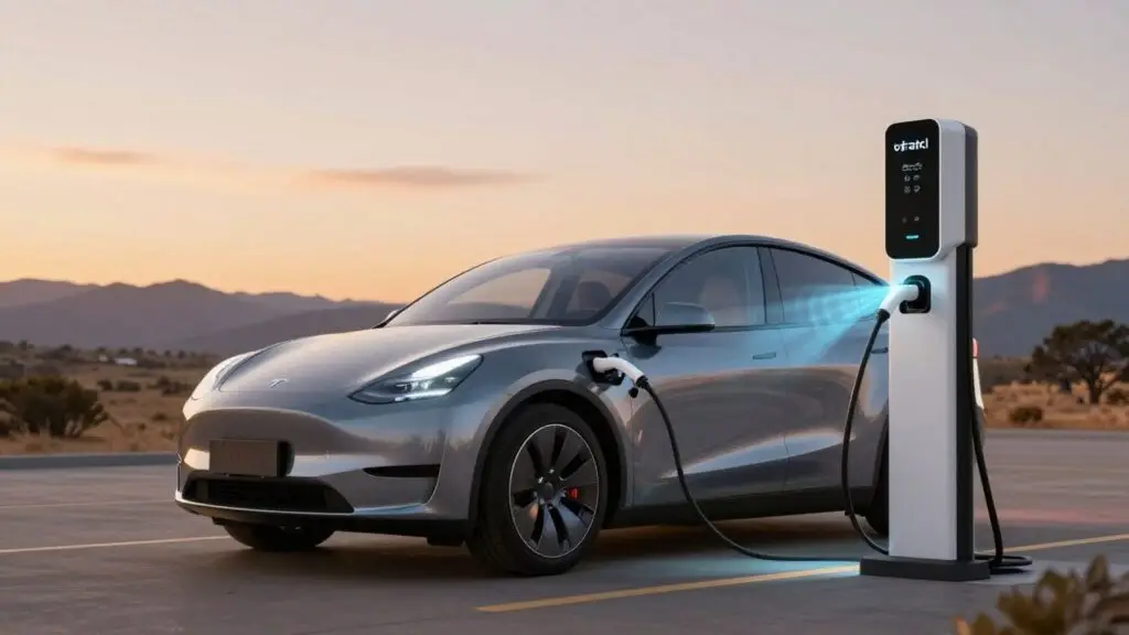 Electric car charging, powering Australia's future.